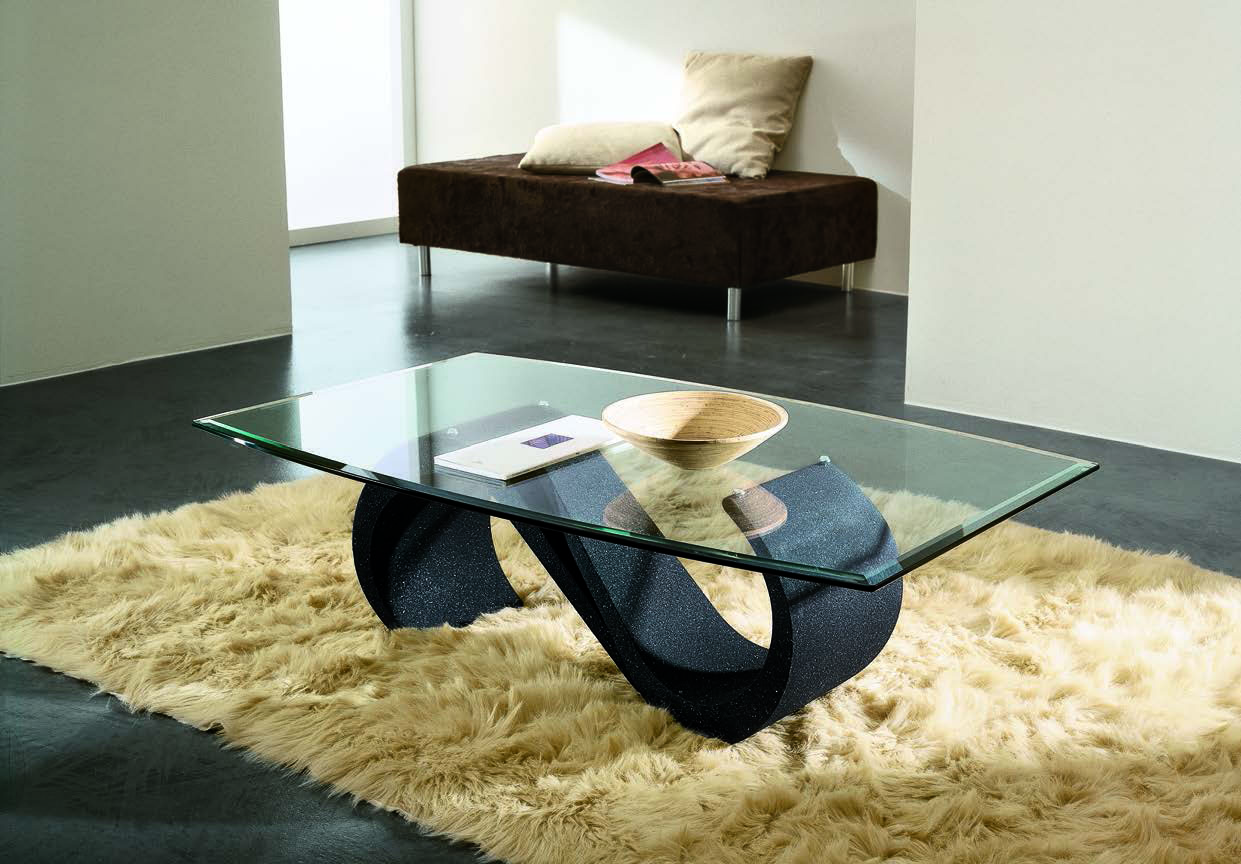 Mara tavolino design basso da salotto con piano vetro for Design salotto